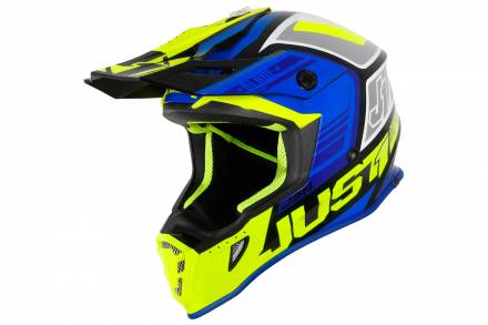 Шлем (кроссовый) JUST1 J38 BLADE (синий/Hi-Vis желтый/черный) S