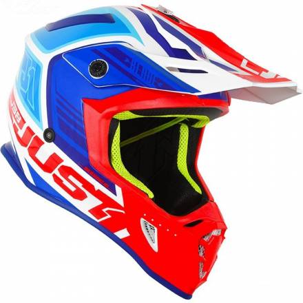 Шлем (кроссовый) JUST1 J38 BLADE (синий/красный/белый/глянцевый) L