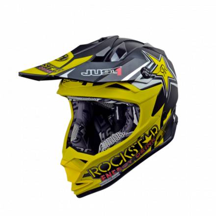 Шлем детский (кроссовый) JUST1 J32 YOUTH ROCKSTAR желтый/черный/белый матовый   YS