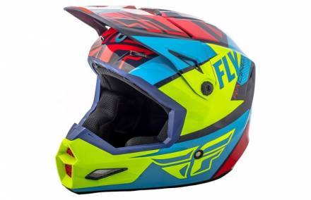 Шлем (кроссовый) FLY RACING ELITE GUILD красный/синий/Hi-Vis желтый  (2018)   S
