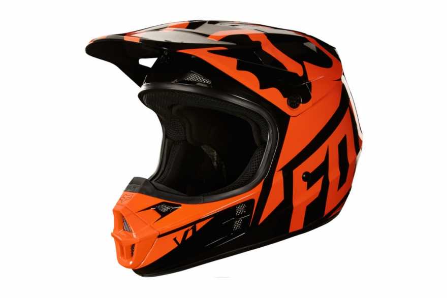 Fox V1 Race Helmet Orange XL 61 62cm 19532 009 XL