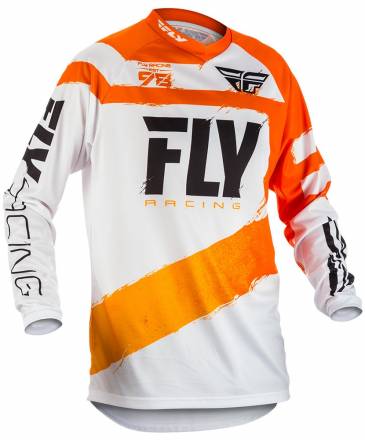 Футболка для мотокросса FLY RACING F-16 оранжевая/белая (2018)  L