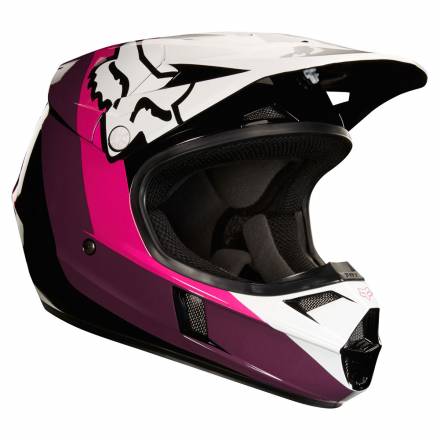 Мотошлем подростковый Fox V1 Halyn Youth Helmet Black/Pink L 50.8-52.1cm (19546-285-L)