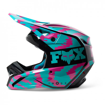 Мотошлем Fox V1 Nuklr Helmet (Teal, XL, 2023 (29663-176-XL))