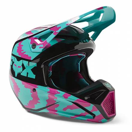 Мотошлем Fox V1 Nuklr Helmet (Teal, XL, 2023 (29663-176-XL))