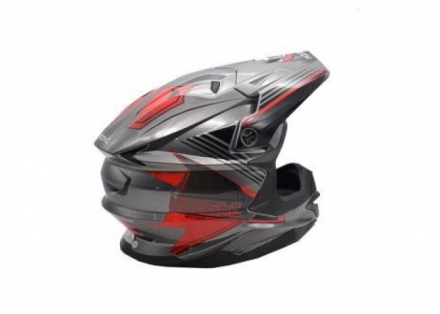 Шлем KIOSHI Holeshot 801 кроссовый (Серый/ красный, XL)