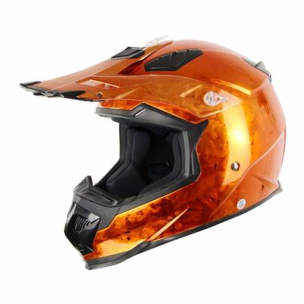 Шлем кроссовый Nenki оранжевый, глянцевый M