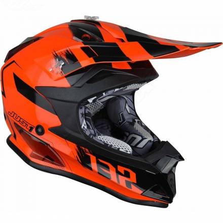 Шлем детский (кроссовый) JUST1 J32 YOUTH SWAT Hi-Vis оранжевый/черный глянцевый  YM