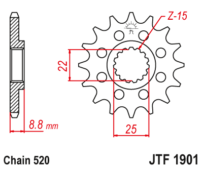 Звезда ведущая JTF1901.13 KTM