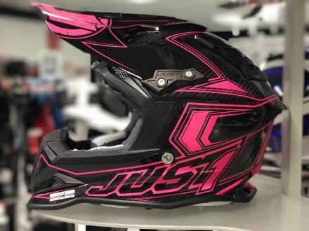 Шлем детский (кроссовый) JUST1 J32 YOUTH SWAT Hi-Vis розовый/черный глянцевый   YS