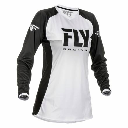 Футболка для мотокросса женская FLY RACING WOMEN&#039;S LITE белая/черная (2019)  L