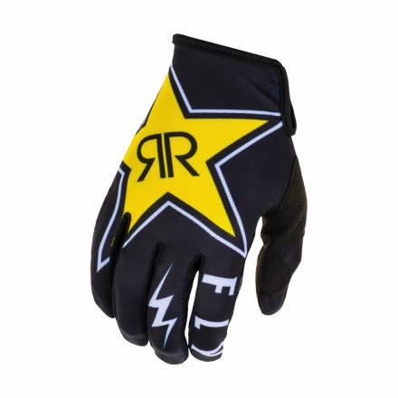 Перчатки FLY RACING LITE ROCKSTAR черные/белые/жёлтые (2020) 11