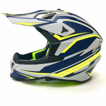 Мотошлем FS-610 Fiber DFZS (Glossy grey blue, L)