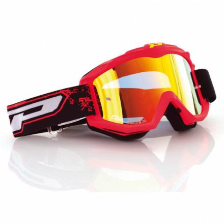 3204FLUO   PROGRIP Маска / очки кроссовые RACE LINE 3204 + MULT. LENS-FLUO (красный)