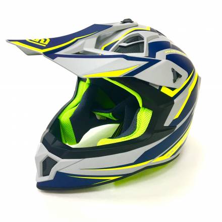 Мотошлем FS-610 Fiber DFZS (Glossy grey blue, M)