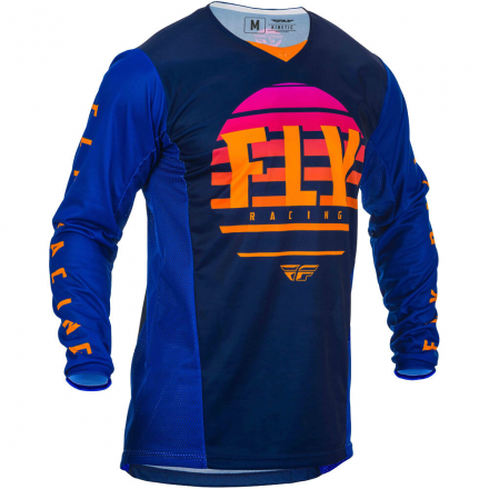 Футболка для мотокросса FLY RACING KINETIC K220 синяя/сиреневая/оранжевая (2020)  XXL