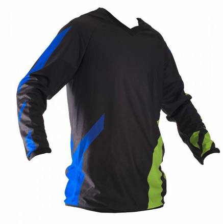 Футболка для мотокросса ATAKI Strike синяя/зеленая XXL