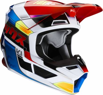 Мотошлем подростковый Fox V1 Yorr Youth Helmet Blue/Red YL 51-52cm (25481-149-YL)