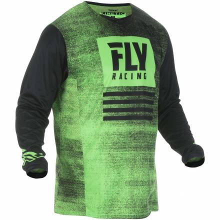 Футболка для мотокросса FLY RACING KINETIC NOIZ зеленая/черная (2019)  XXL
