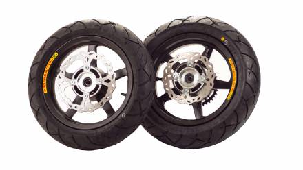 Обод 12&quot; алюминий с резиной супермото (компл. 2шт) 120/70-12&quot;+110/70-12&quot; черный