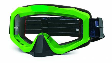 Очки мотокросс/снегоход (двойное стекло) ATAKI HB-811 зеленые глянцевые