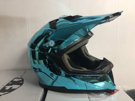 Шлем кроссовый Nenki бирюзовый, глянцевый L