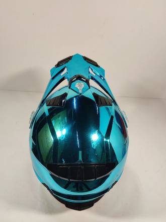 Шлем кроссовый Nenki бирюзовый, глянцевый L