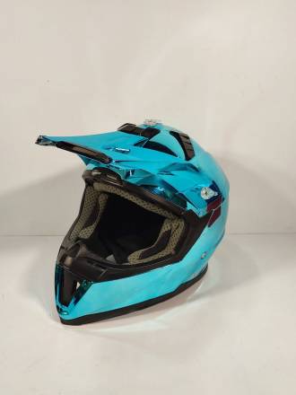 Шлем кроссовый Nenki бирюзовый, глянцевый L