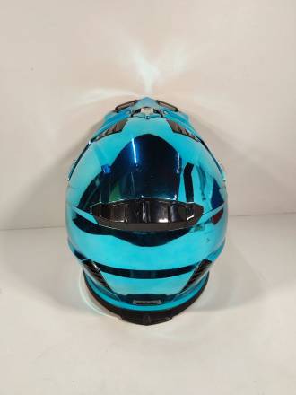 Шлем кроссовый Nenki бирюзовый, глянцевый L