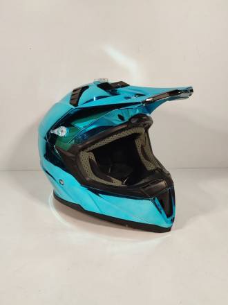 Шлем кроссовый Nenki бирюзовый, глянцевый L