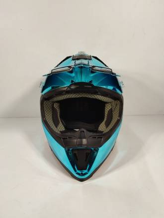 Шлем кроссовый Nenki бирюзовый, глянцевый L