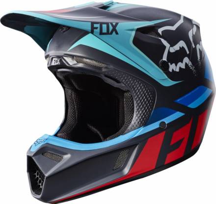 Мотошлем Fox V3 Seca Helmet Grey/Red L 59-60.3cm (17869-037-L)