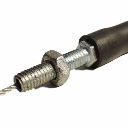 Трос привода мощностного клапана, рубашка 125, трос 145мм, Hasky F7X 250 2T 141910002-0001