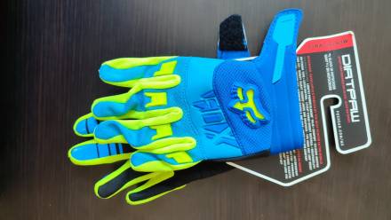 Перчатки детские FOX DIRTPAW синий/салатовый - XS