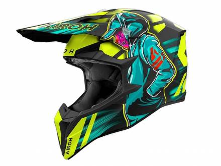 Мотошлем AIROH WRAAAP CYBER (YELLOW MATT Кросс-эндуро Термопластик L)