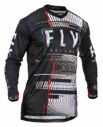 Футболка для мотокросса FLY RACING LITE HYDROGEN GLITCH черная/красная/синяя (2020) L