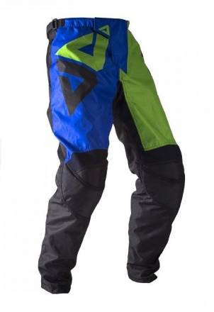 Брюки для мотокросса ATAKI Strike синие/зеленые XXL