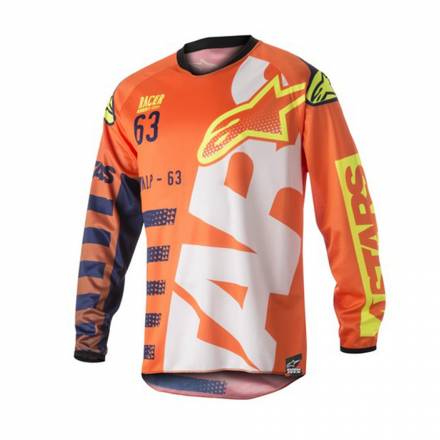 3771418   ALPINESTARS Майка кроссовая детская YOUTH RACER BRAAP (оранжево-сине-белый, 473, L)