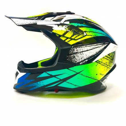 Мотошлем FS-610 Fiber WYLS (Glossy black green, L)