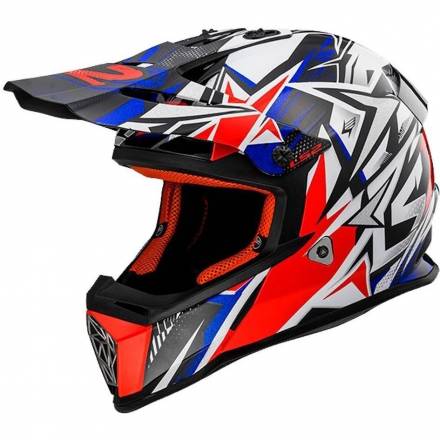 MX437 FAST STRONG   LS2 Шлем MX437 FAST STRONG (бело-сине-красный, L)