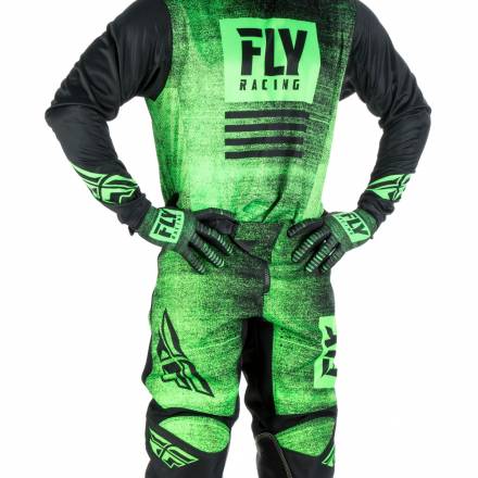 Брюки для мотокросса FLY RACING KINETIC NOIZ зеленые/черные (2019) 34