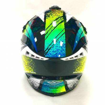 Мотошлем FS-610 Fiber WYLS (Glossy black green, S)