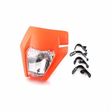 Фара с обтекателем для мотоцикла (тип KTM) оранжевая