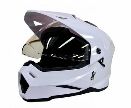 Шлем (мотард) Ataki FF802 Solid белый глянцевый L