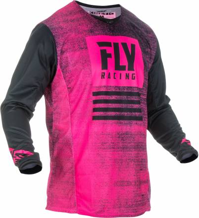 Футболка для мотокросса FLY RACING KINETIC NOIZ розовая/черная (2019)  L