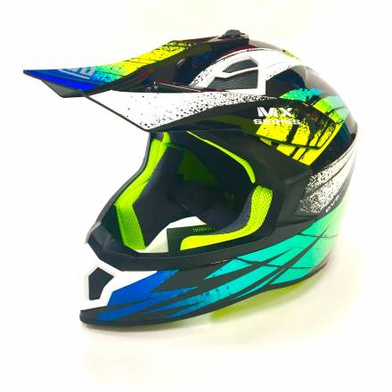 Мотошлем детский XXDD FS - 608 (Glossy black green, M)