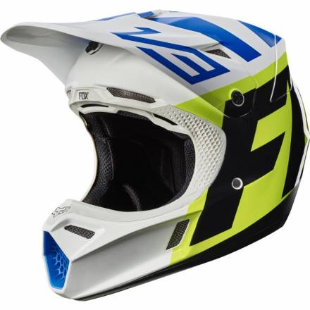 Мотошлем Fox V3 Creo Helmet White/Yellow L 59-60.3cm (19095-214-L)
