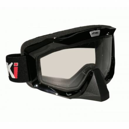 Очки мотокросс/снегоход (двойное стекло) ATAKI HB-811 черные глянцевые