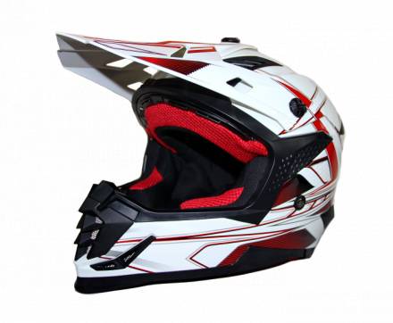 Шлем (кроссовый) ATAKI SC-16 Rift красный/белый глянцевый XL