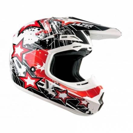 MLE037050   LAZER Шлем X7 SKELTER (бело-красно-серый, S)